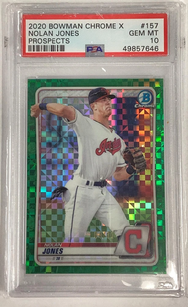 2020 Bowman Chrome X Prospects 157 Nolan Jones PSA 10