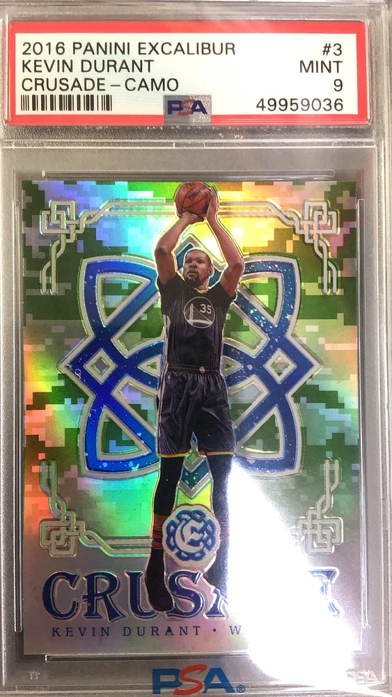 2016 Panini Excalibur Crusade 3 Kevin Durant Camo PSA 9