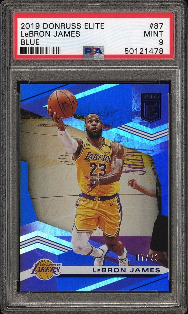 2019 Panini Donruss Elite 87 Lebron James Blue PSA 9
