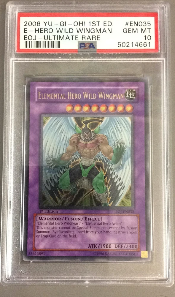 2006 Yu-gi-oh! Eoj-enemy Of Justice En035 Elemental Hero Wild Wingman 1st Edition-ultimate Rare PSA 10
