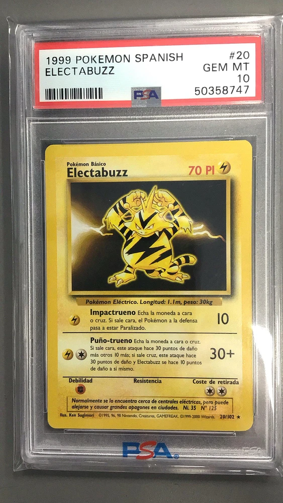 1999 Pokemon Spanish 20 Electabuzz PSA 10