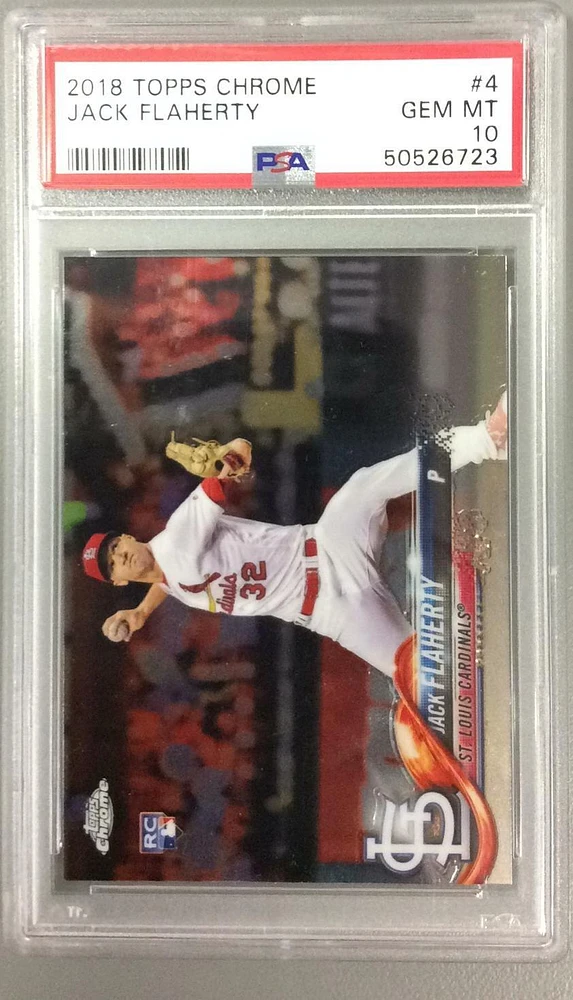 2018 Topps Chrome 4 Jack Flaherty PSA 10