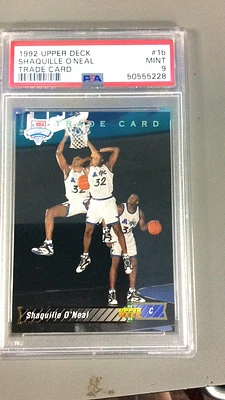 1992 Upper Deck 1b Shaquille O'neal Trade Card PSA 9