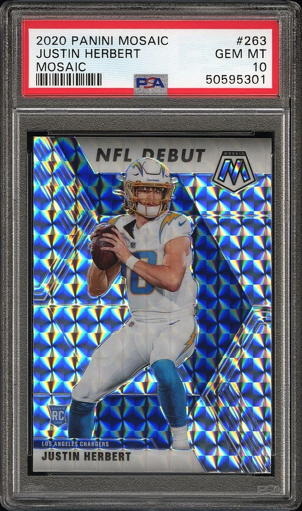 2020 Panini Mosaic 263 Justin Herbert Mosaic PSA