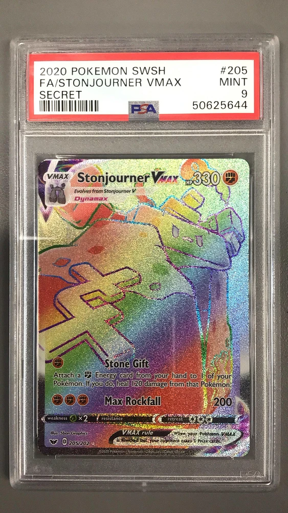 2020 Pokemon Sword & Shield 205 Full Art/stonjourner Vmax Secret PSA