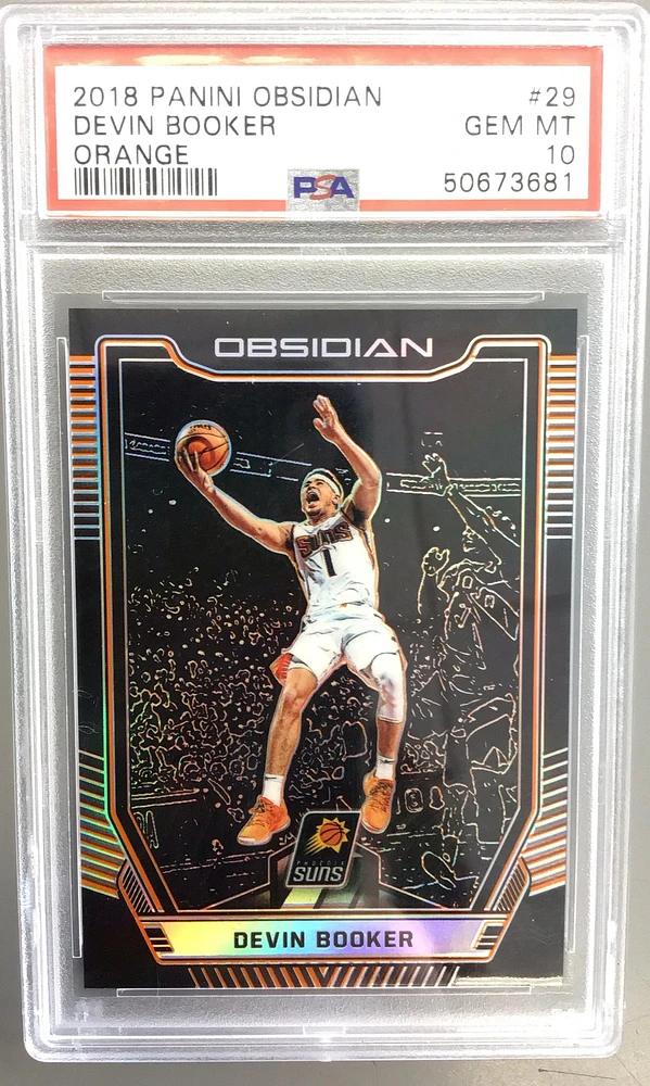 2018 Panini Obsidian 29 Devin Booker Orange PSA 10