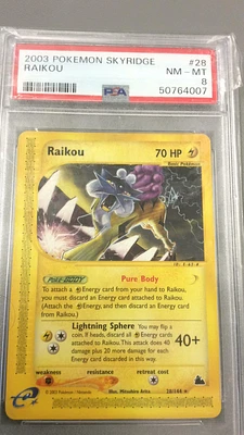 2003 Pokemon Skyridge 28 Raikou PSA 8