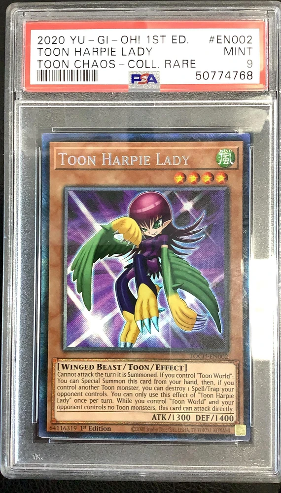 2020 Yu-gi-oh! Toon Chaos En002 Toon Harpie Lady 1st Edition-collectors Rare PSA 9