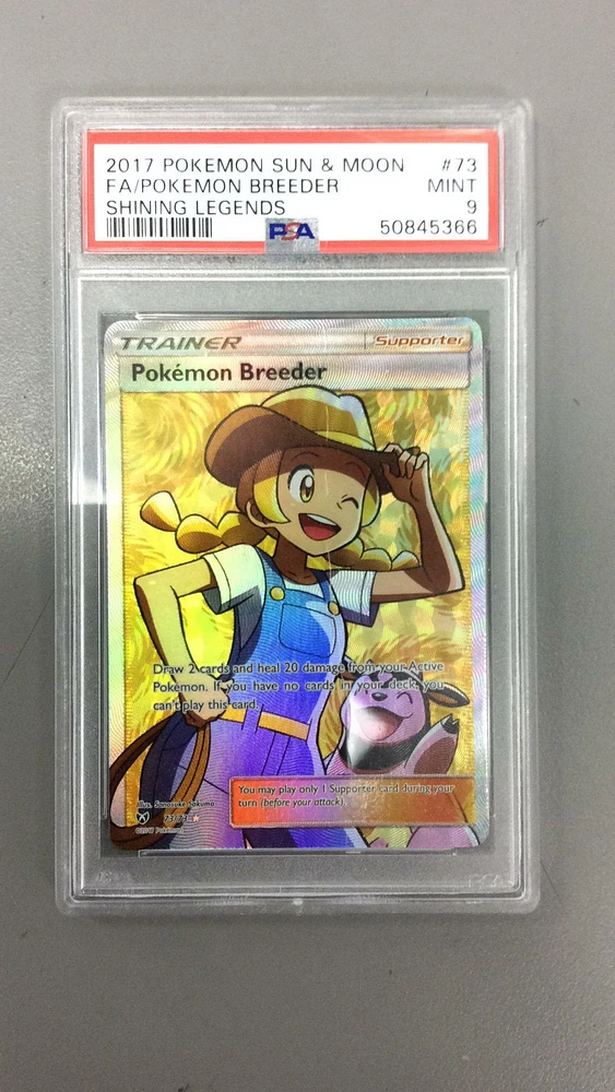 2017 Pokemon Sun & Moon Shining Legends 73 Fa/pokemon Breeder PSA 9