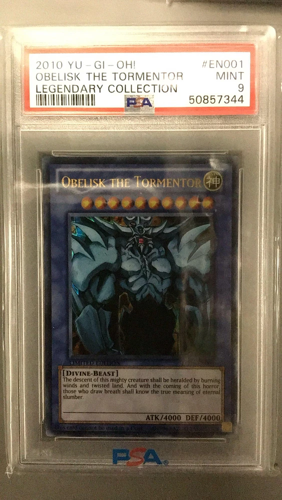 2010 Yu-gi-oh! Legendary Collection En001 Obelisk The Tormentor PSA