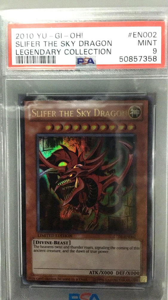 2010 Yu-gi-oh! Legendary Collection En002 Slifer The Sky Dragon PSA 9