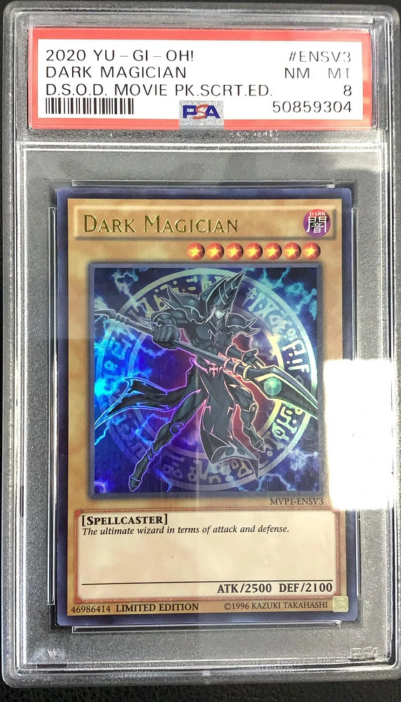 2020 Yu-gi-oh! The Dark Side Of Dimensions Movie Pack Secret Edition Ensv3 Dark Magician PSA 8