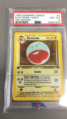 1999 Pokemon Jungle 2 Electrode PSA 8