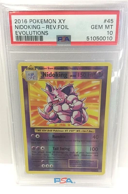 2016 Pokemon Xy Evolutions 45 Nidoking-reverse Foil PSA