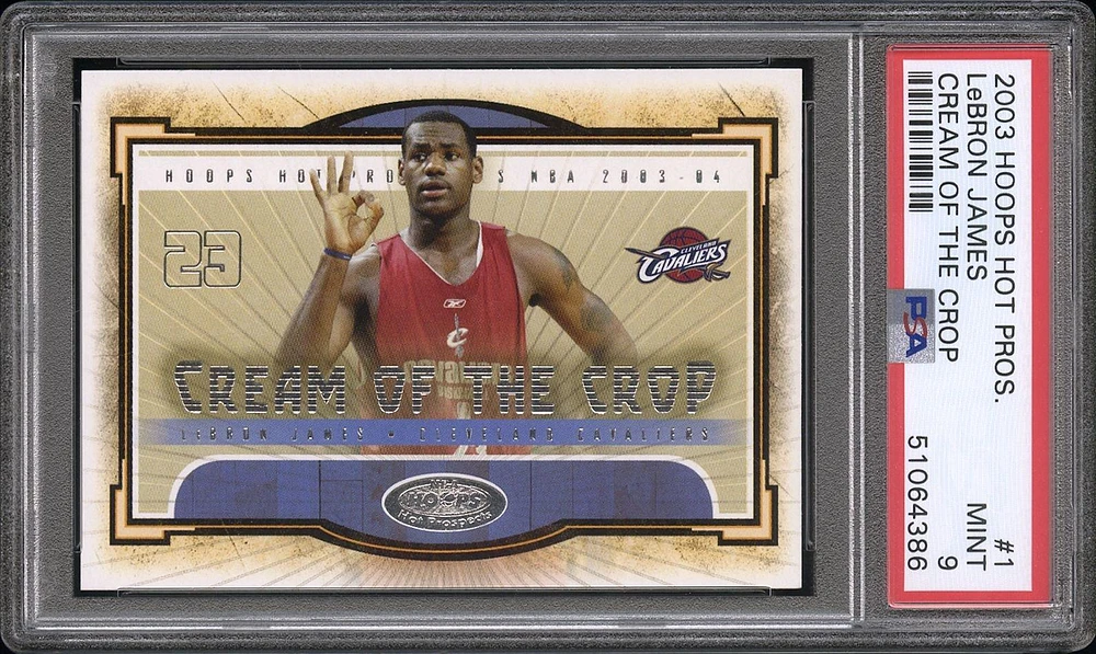 2003 Hoops Hot Prospects Cream Of The Crop 1 Lebron James PSA 9