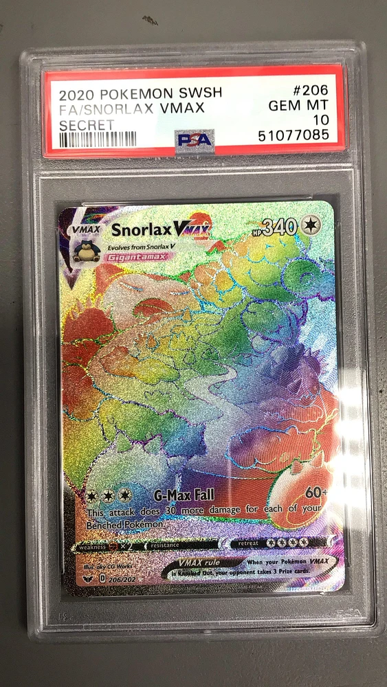 2020 Pokemon Sword & Shield 206 Fa/snorlax Vmax PSA 10