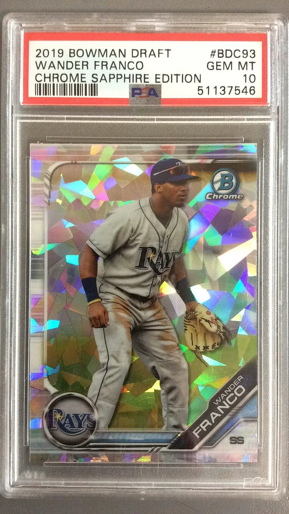 2019 Bowman Draft Chrome Sapphire Edition Bdc93 Wander Franco PSA 10