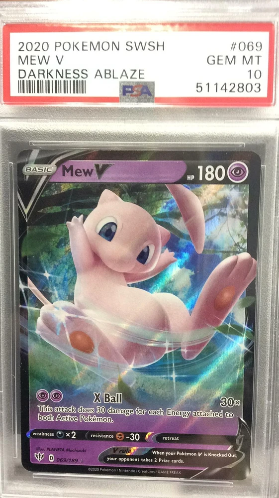 2020 Pokemon Sword & Shield Darkness Ablaze 069 Mew V PSA
