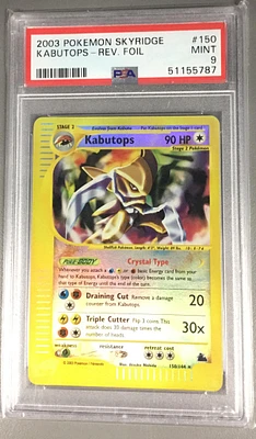 2003 Pokemon Skyridge 150 Kabutops-reverse Foil PSA 9