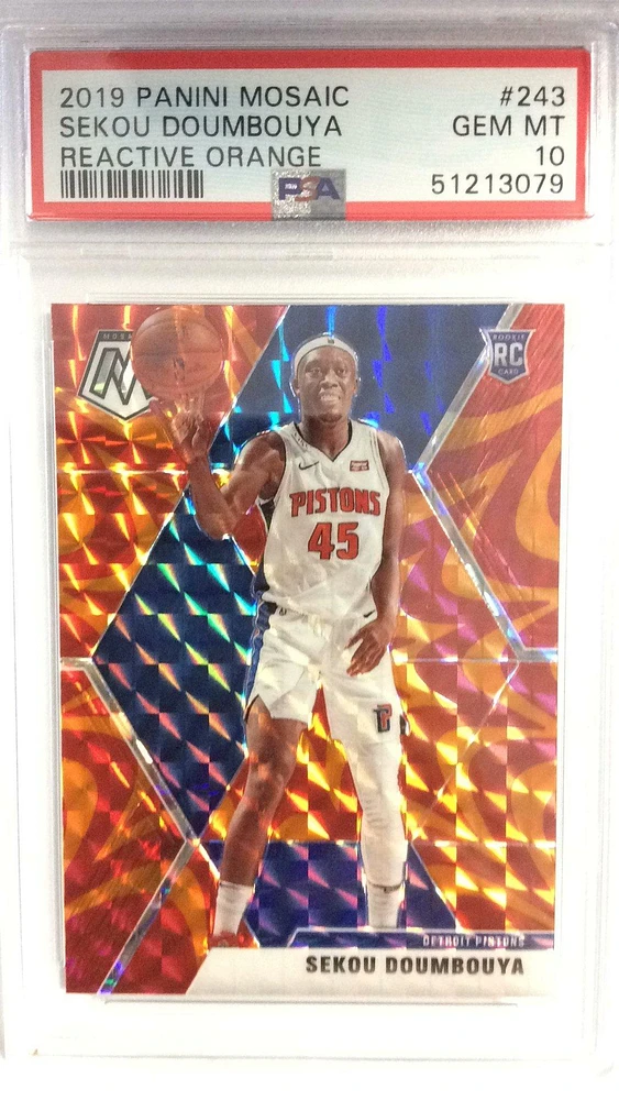 2019 Panini Mosaic 243 Sekou Doumbouya Reactive Orange PSA 10