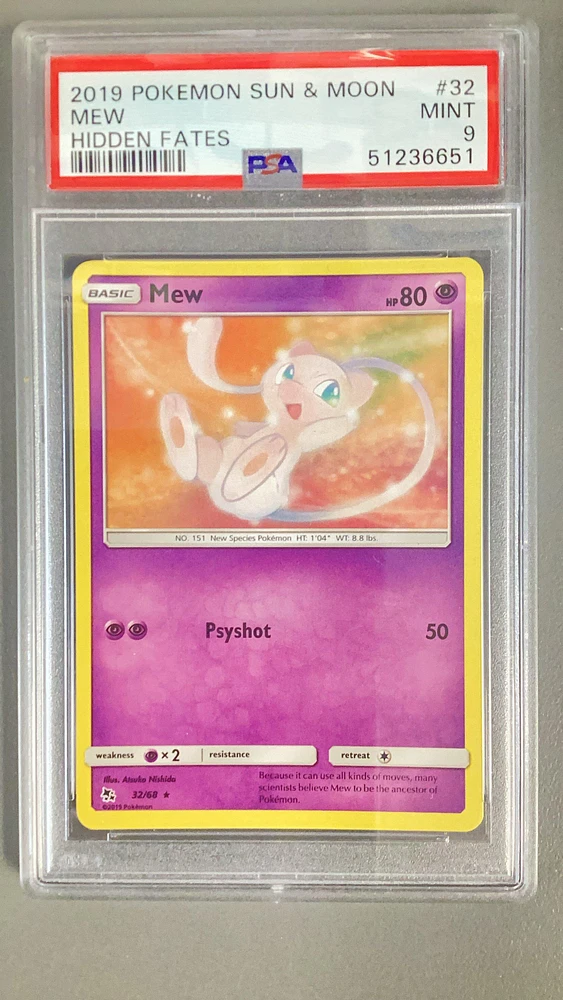 2019 Pokemon Sun & Moon Hidden Fates 32 Mew PSA