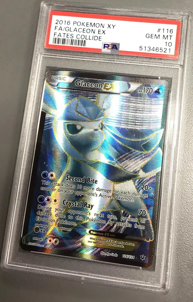 2016 Pokemon Xy Fates Collide 116 Full Art/glaceon Ex PSA