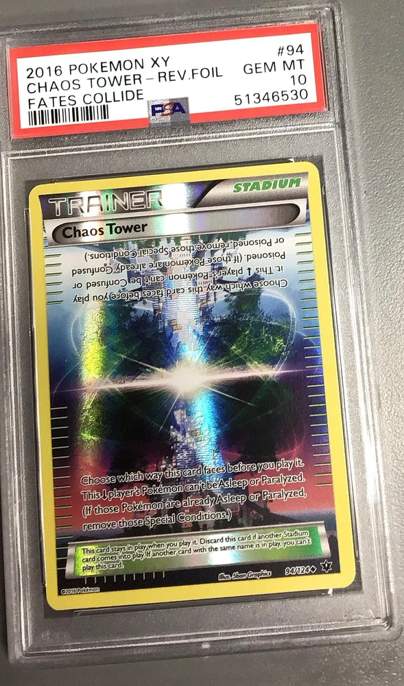 2016 Pokemon Xy Fates Collide 94 Chaos Tower-reverse Foil PSA 10
