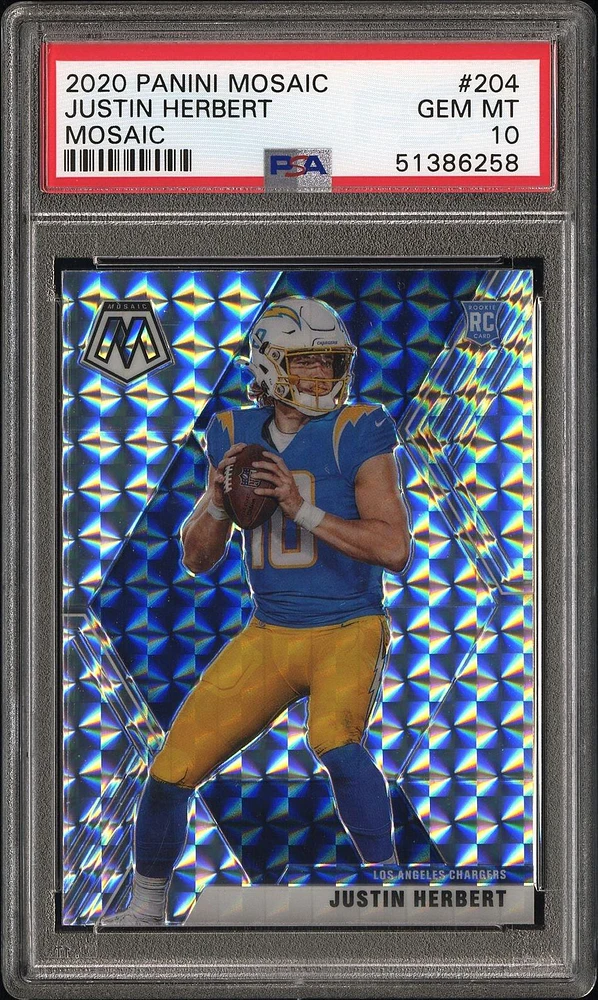2020 Panini Mosaic 204 Justin Herbert Mosaic PSA