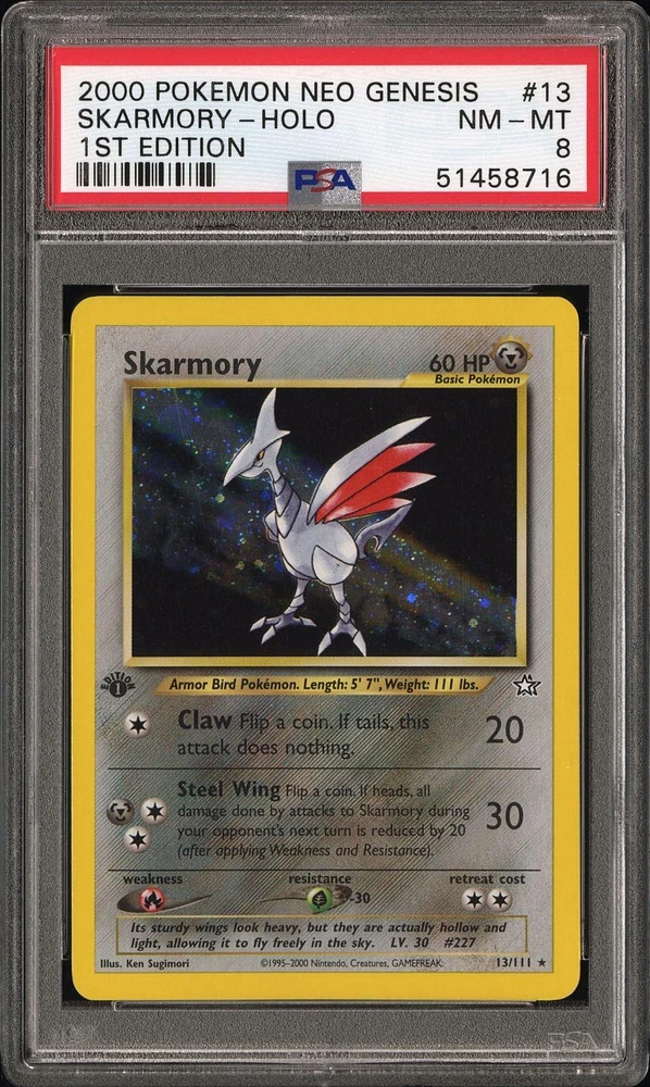 2000 Pokemon Neo Genesis 1st Edition 13 Skarmory-holo PSA