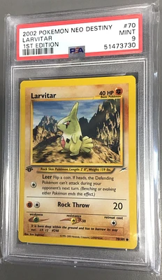 2002 Pokemon Neo Destiny 70 Larvitar 1st Edition PSA 9