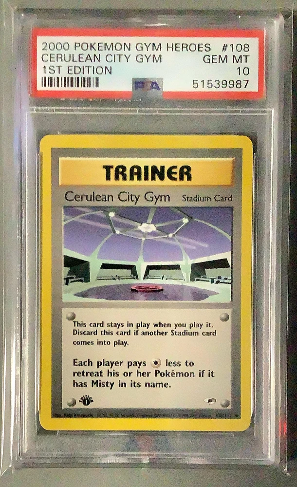 2000 Pokemon Gym Heroes 108 Cerulean City Gym 1st Edition PSA