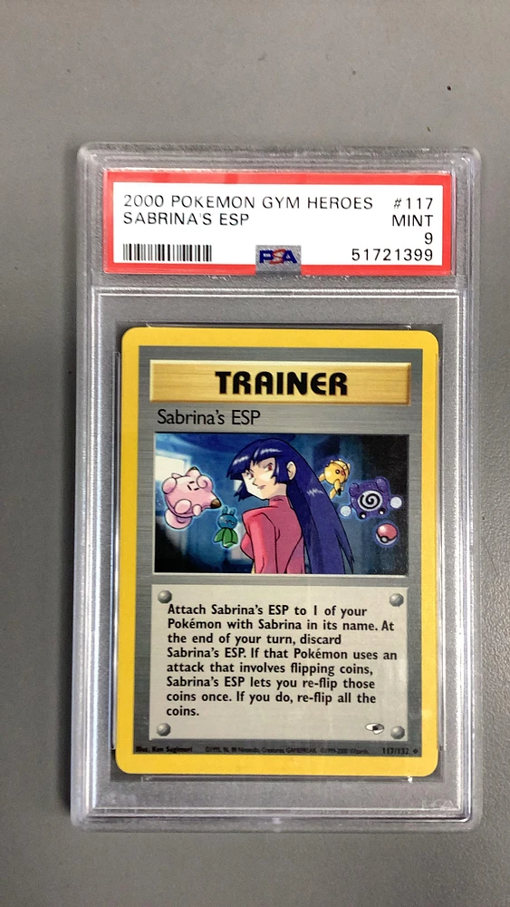 2000 Pokemon Gym Heroes 117 Sabrina's Esp PSA 9