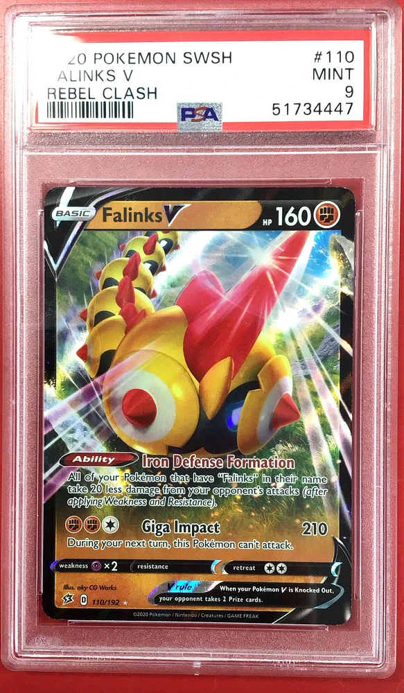 2020 Pokemon Sword & Shield Rebel Clash 110 Falinks V PSA