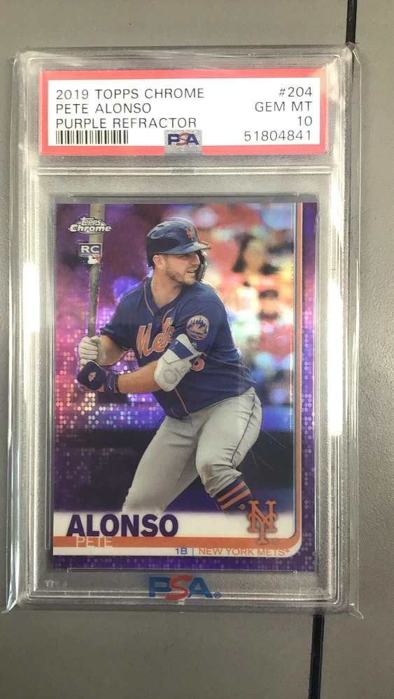 2019 Topps Chrome 204 Pete Alonso Purple Refractor PSA 10
