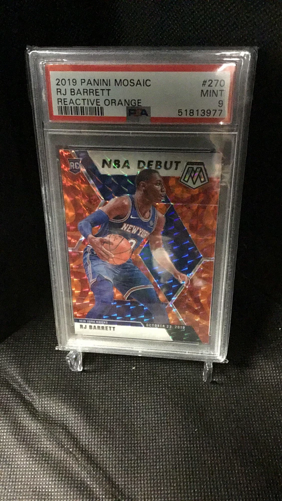 2019 Panini Mosaic 270 Rj Barrett Reactive Orange PSA 9
