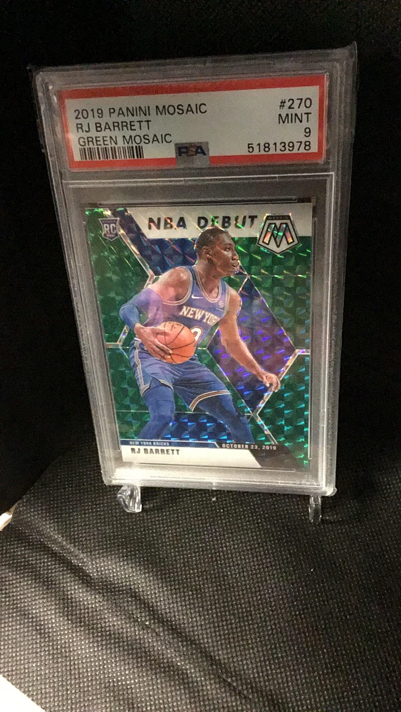 2019 Panini Mosaic 270 Rj Barrett Green Mosaic PSA 9