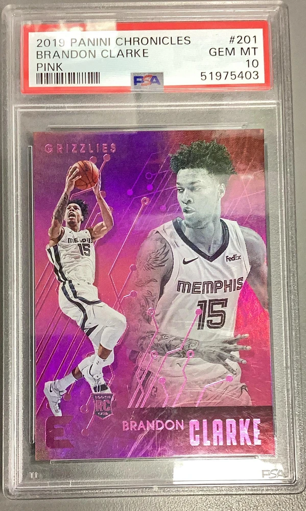 2019 Panini Chronicles 201 Brandon Clarke Pink PSA 10