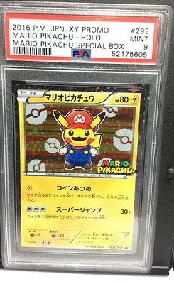 2016 Pokemon Japanese Xy Promo 293 Mario Pikachu Holo-mario Pikachu Special Box PSA 9