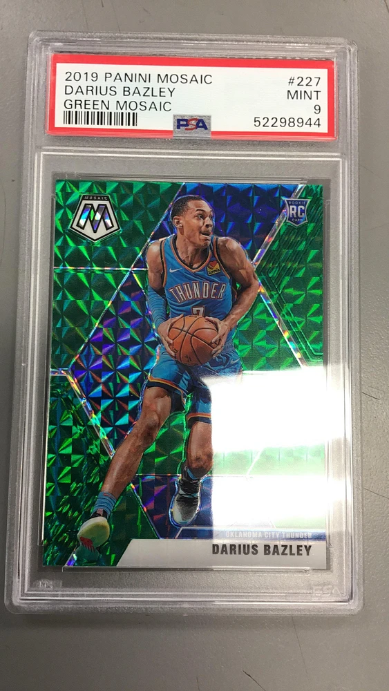 2019 Panini Mosaic 227 Darius Bazley Green Mosaic PSA 9