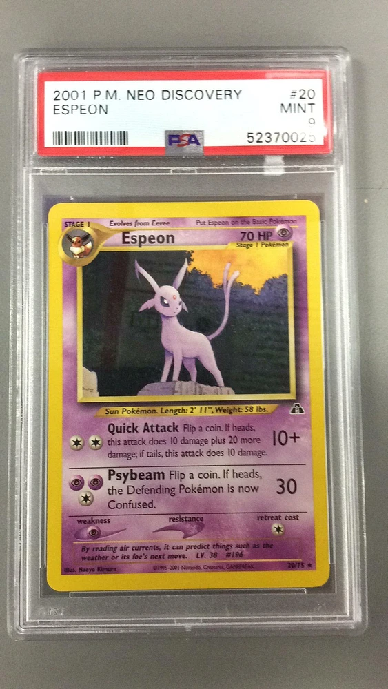 2001 Pokemon Neo Discovery 20 Espeon PSA 9