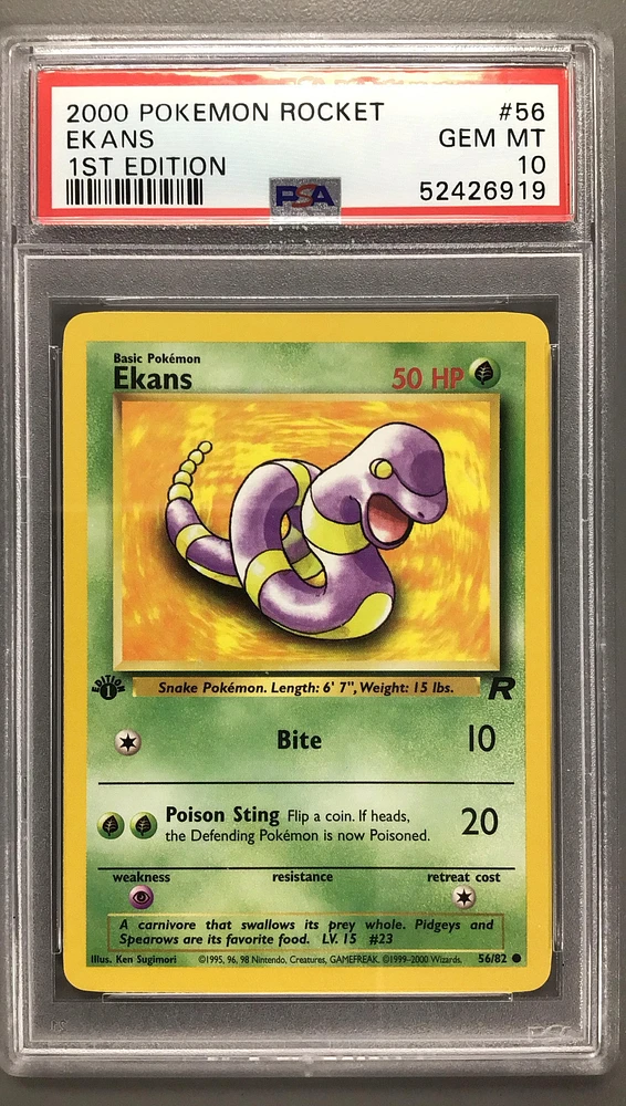 2000 Pokemon Rocket 56 Ekans 1st Edition PSA