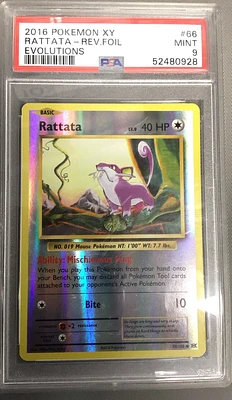 2016 Pokemon Xy Evolutions 66 Rattata-reverse Foil PSA 9