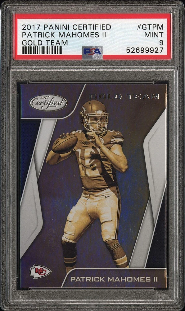 2017 Panini Certified Gold Team Gtpm Patrick Mahomes Ii PSA 9