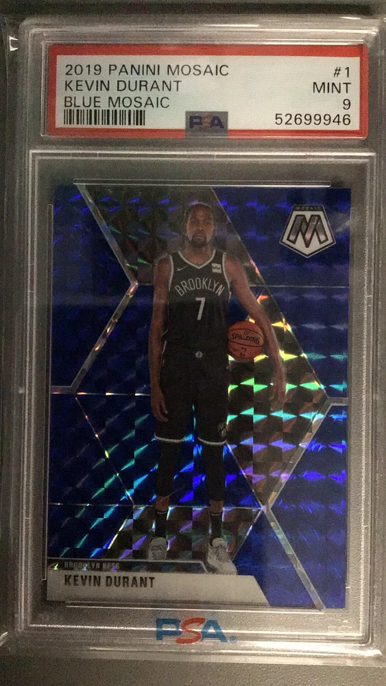 2019 Panini Mosaic 1 Kevin Durant Blue Mosaic PSA 9