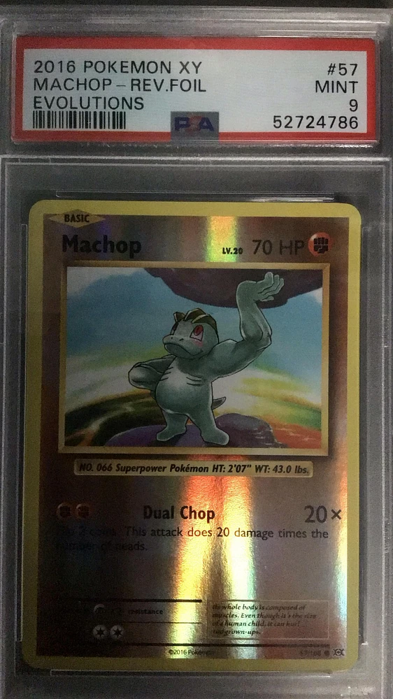 2016 Pokemon Xy Evolutions 57 Machop-reverse Foil PSA