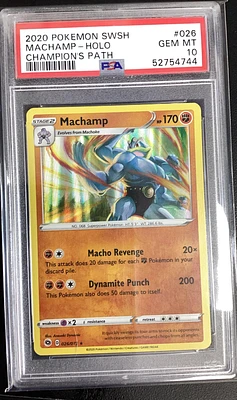 2020 Pokemon Sword & Shield Champion's Path 026 Machamp-holo PSA 10