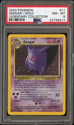 2002 Pokemon Legendary Collection 11 Gengar-holo PSA 8