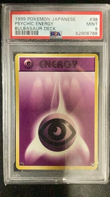 1999 Pokemon Japanese Bulbasaur Deck 38 Psychic Energy PSA 9