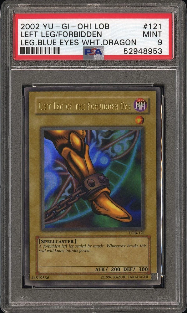 2002 Yu-gi-oh! Lob-legend Of Blue Eyes White Dragon 121 Left Leg Of The Forbidden One PSA 9