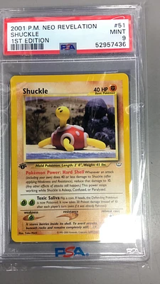 2001 Pokemon Neo Revelation 1st Edition 51 Shuckle PSA 9